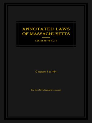 cover image of Annotated Laws of Massachusetts Legislative Acts